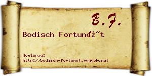 Bodisch Fortunát névjegykártya